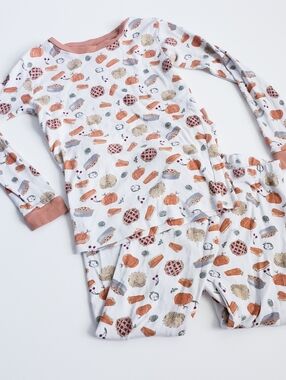 Burts Bees Thanksgiving Apple Pie Abstract Long Sleeve PJ Set